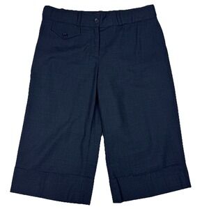 BCBG Maxazria Diana Cropped Capri Pants Shorts Womens 6 Straight Leg Cuffed Gray